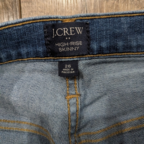 J Crew Size 26 / 2 Skinny Blue Jeans High Rise Denim Stretchy Ankle - Picture 6 of 7